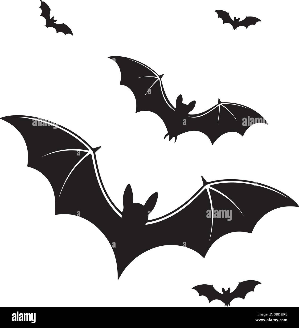 Schar von Halloween Fledermaus Silhouette Stock Vektor