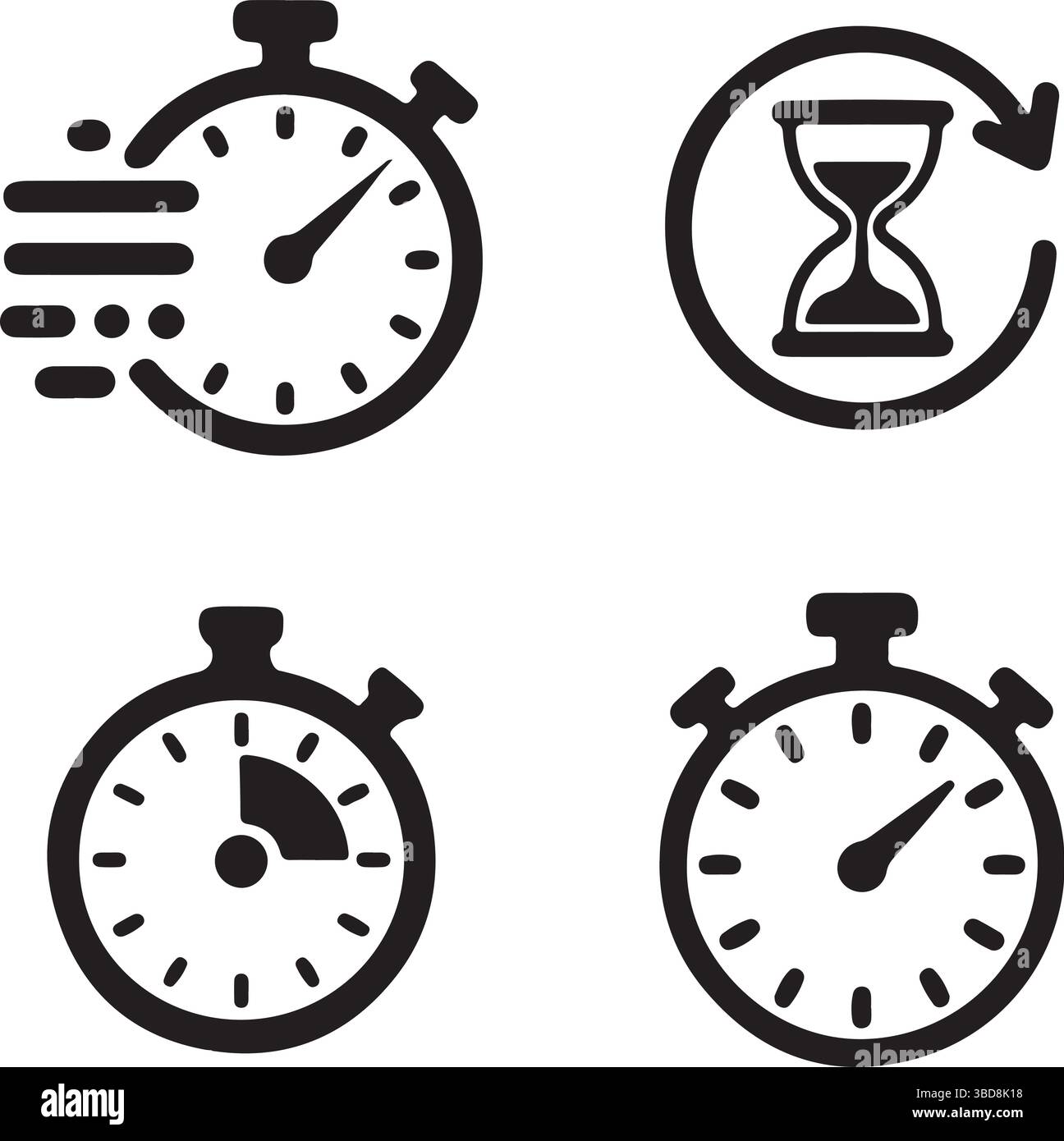 Symbolsatz für Zeit- und Fortschrittsvektor Stock Vektor