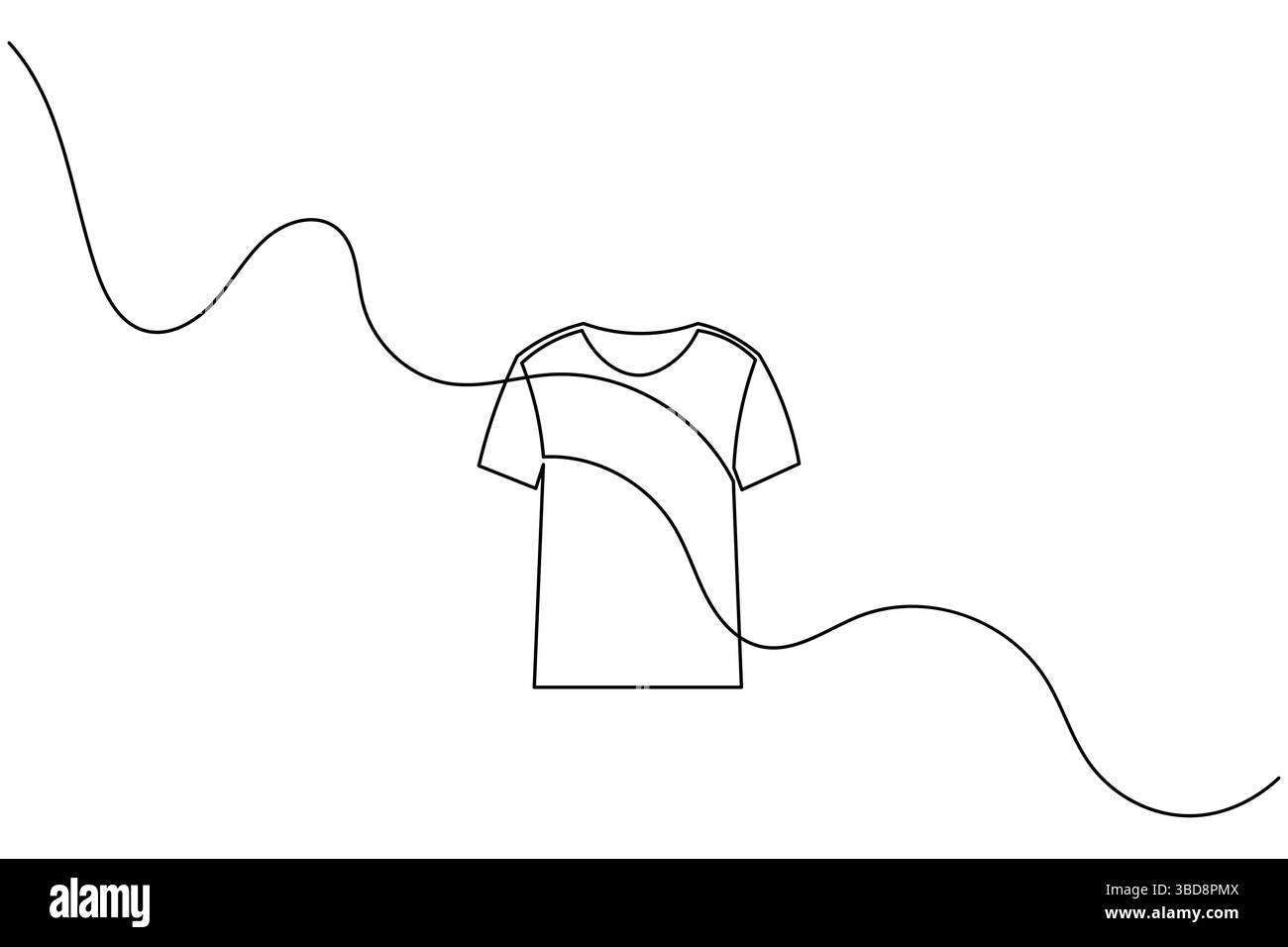 T-Shirt-Symbol minimalistische einzeilige Zeichnung isolierte Vektorillustration Stock Vektor