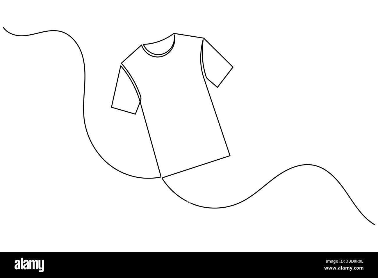 T-Shirt-Symbol minimalistische einzeilige Zeichnung isolierte Vektorillustration Stock Vektor