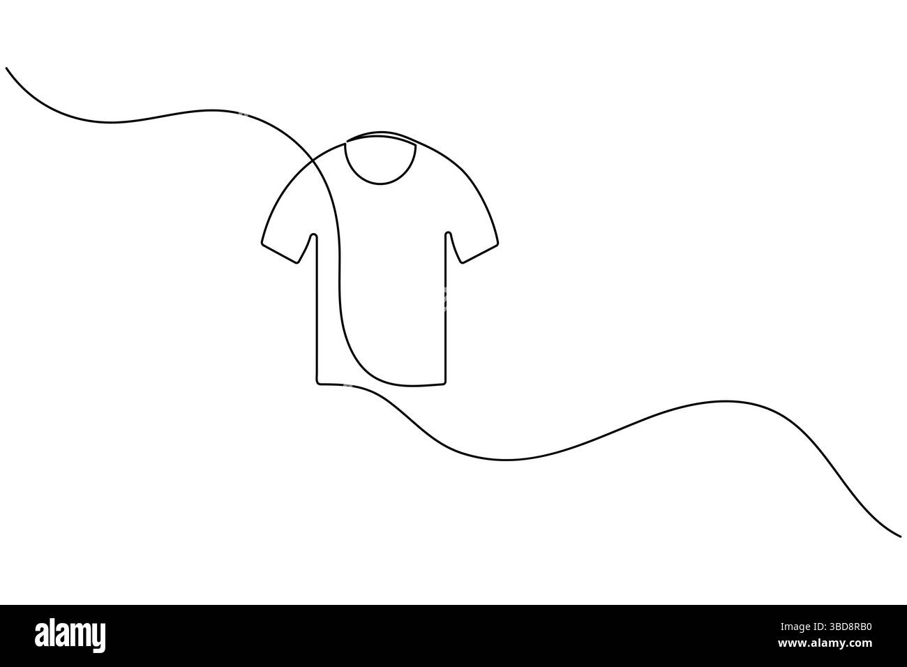 T-Shirt-Symbol minimalistische einzeilige Zeichnung isolierte Vektorillustration Stock Vektor