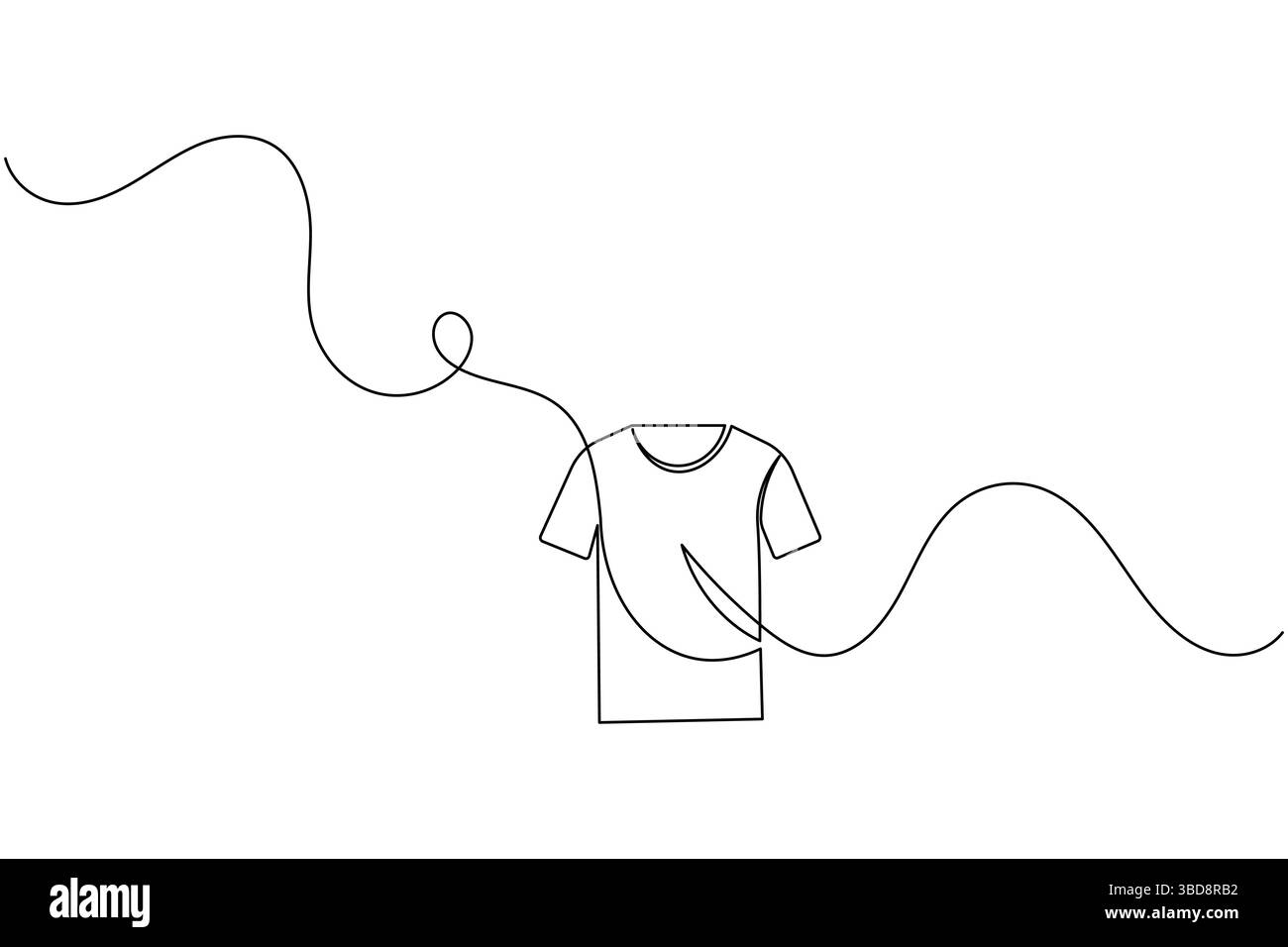 T-Shirt-Symbol minimalistische einzeilige Zeichnung isolierte Vektorillustration Stock Vektor