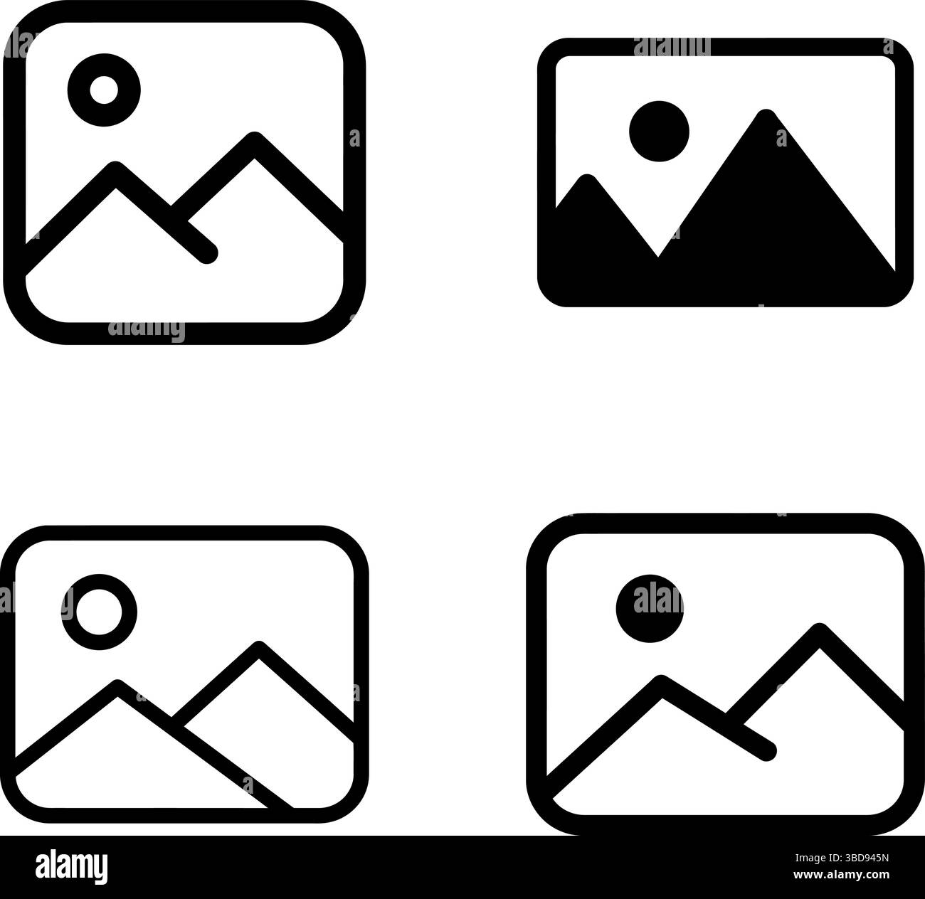 Fotogalerie Und Bildplatzhalter-Symbole Eingestellt Stock Vektor