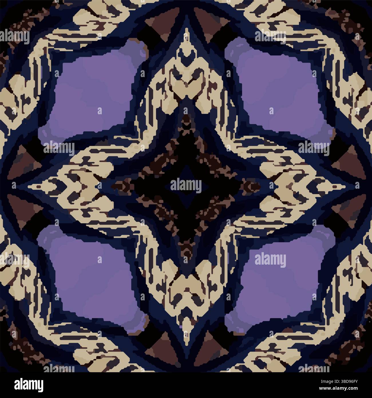 Violette Vektorgrafik Mit Symmetrischem Muster Stock Vektor