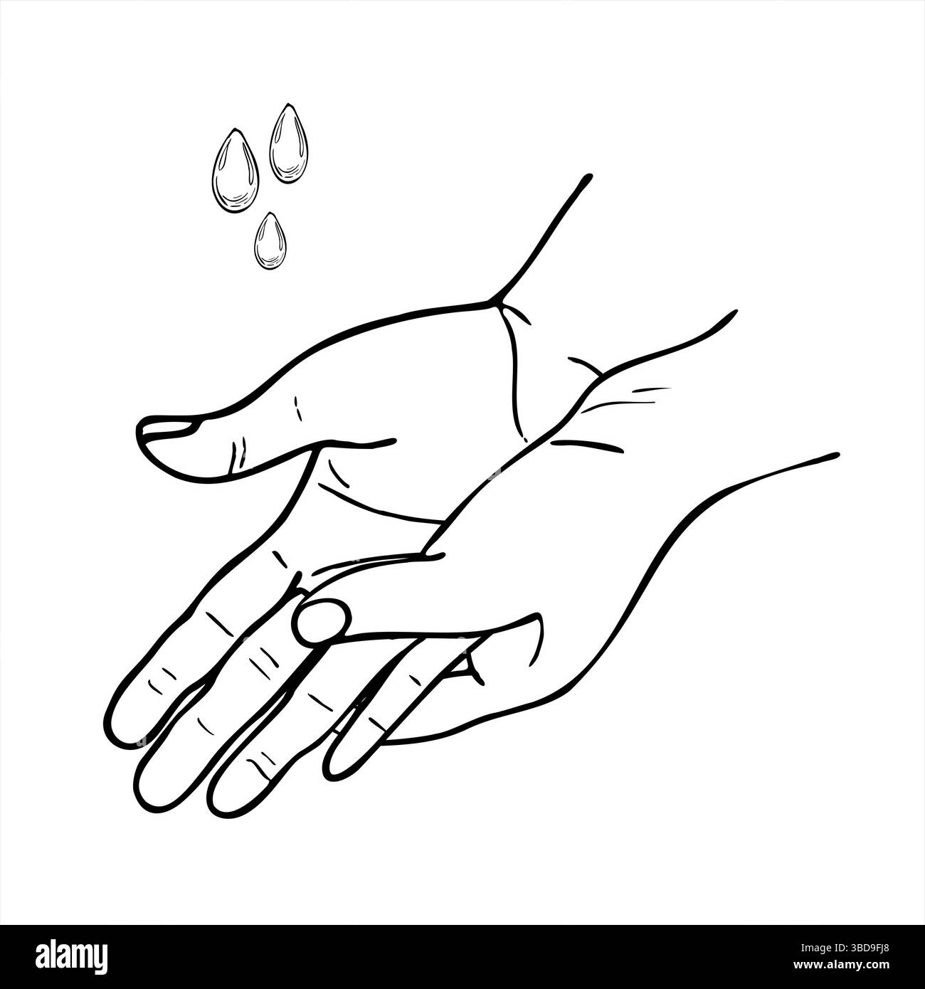 Hände, die Waschbewegungen ohne Wasser oder Seife zeigen, monochrome Vektorillustration in linearer Form. Für Hygieneführer, medizinische Poster Stock Vektor Hände, die Waschbewegungen ohne Wasser oder Seife zeigen, monochrome Vektorillustration in linearer Form. Für Hygieneführer, medizinische Poster Stock Vektor