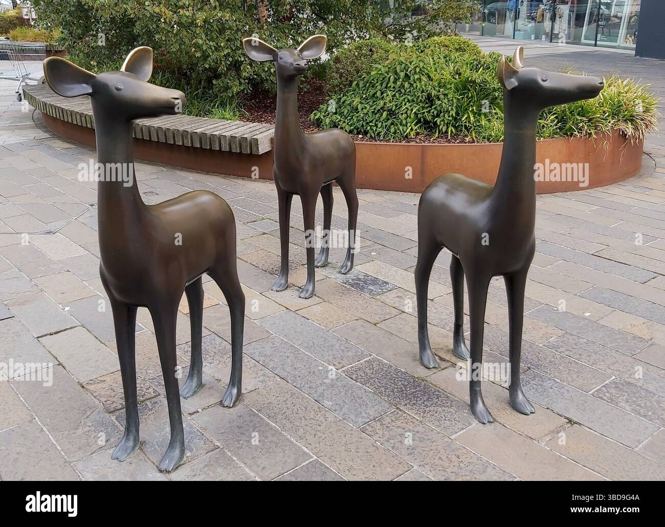 Tierstatuen im Glasgow Fort Shopping Centre Stockfoto