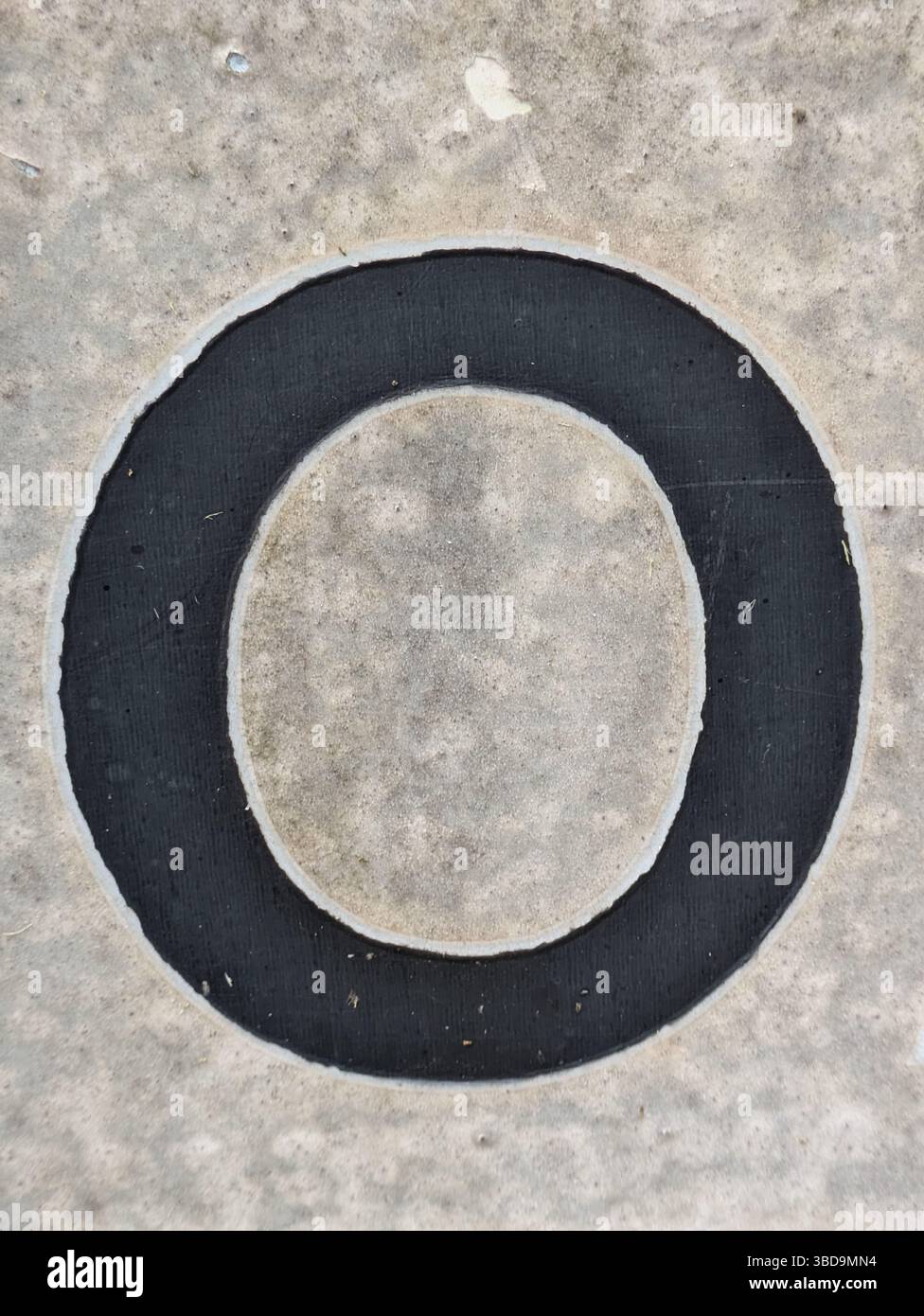 Schriftlich in der Typografie des Distress State fand Lösegeld Nummer 0 Schriftzeichen O Stockfoto