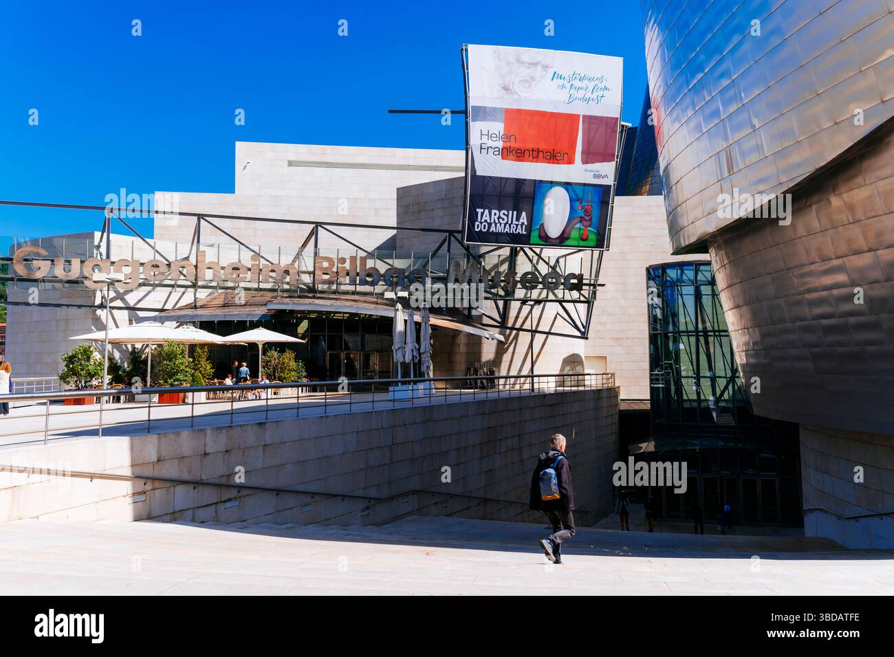 Das Guggenheim Museum Bilbao. Museum für moderne und zeitgenössische Kunst in Bilbao, entworfen vom Architekten Frank Gehry in Bilbao, Baskenland, Spanien, EUR Stockfoto