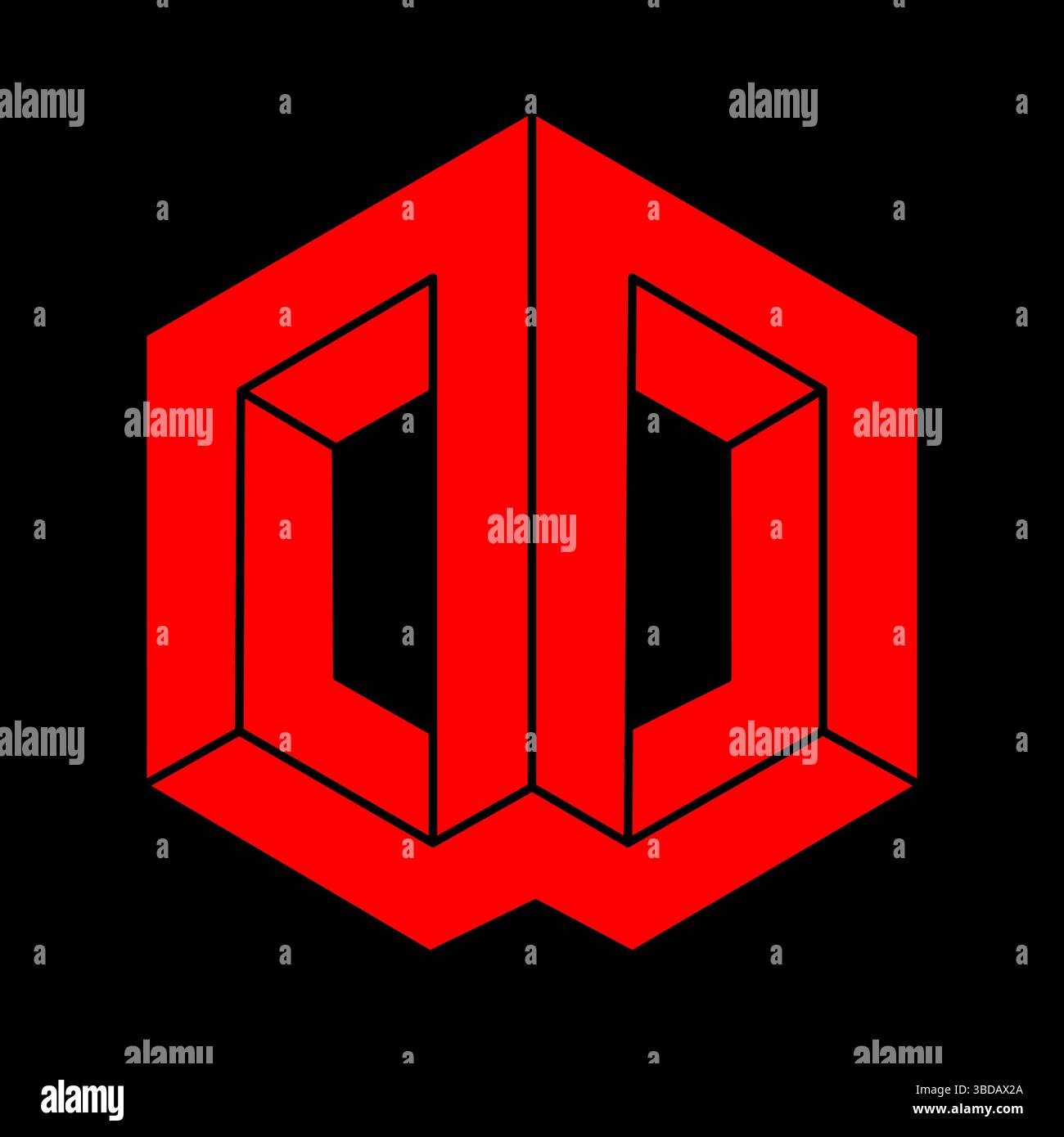 Unmögliche Formen. Optische Täuschung. Figur mit heiliger Geometrie. Abstraktes ewiges geometrisches Objekt. Unmöglich endlose Kontur. Optische Kunst. Unmöglich Stock Vektor