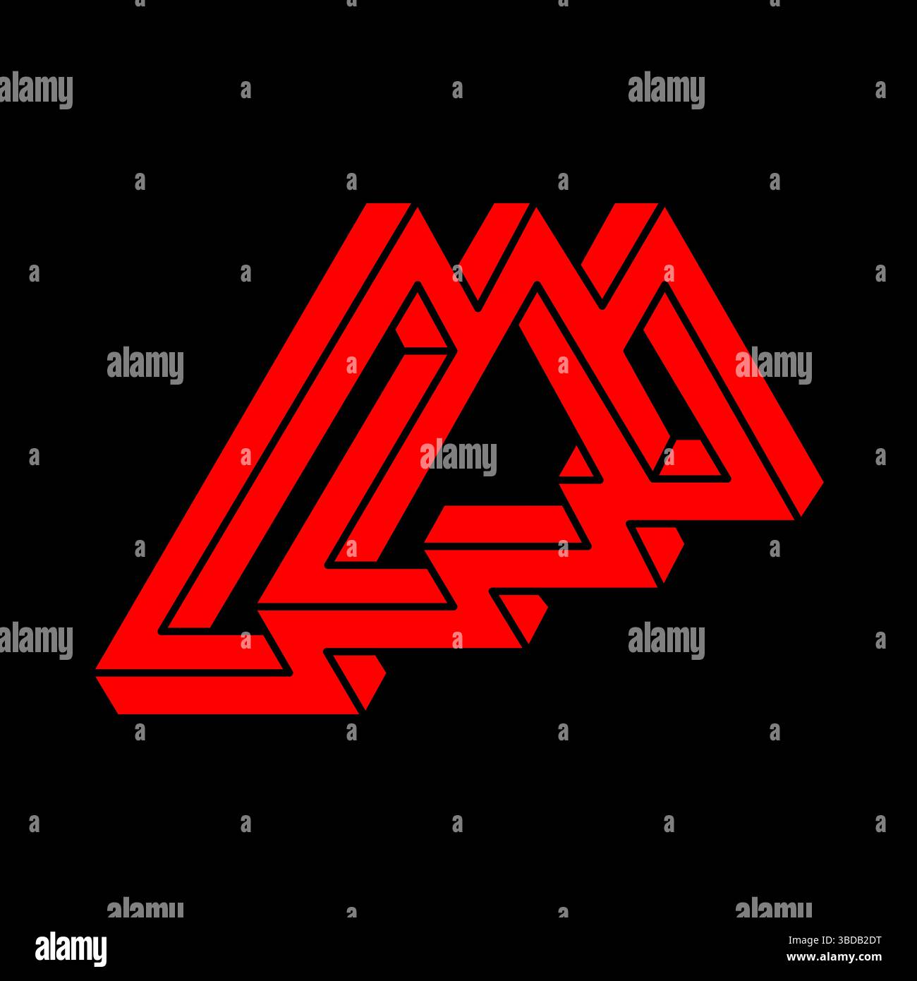 Illusionsformen. 3D-Geometrie. Optische Illusionsfigur. Modernes Logo. Heilige Geometrie. Stock Vektor