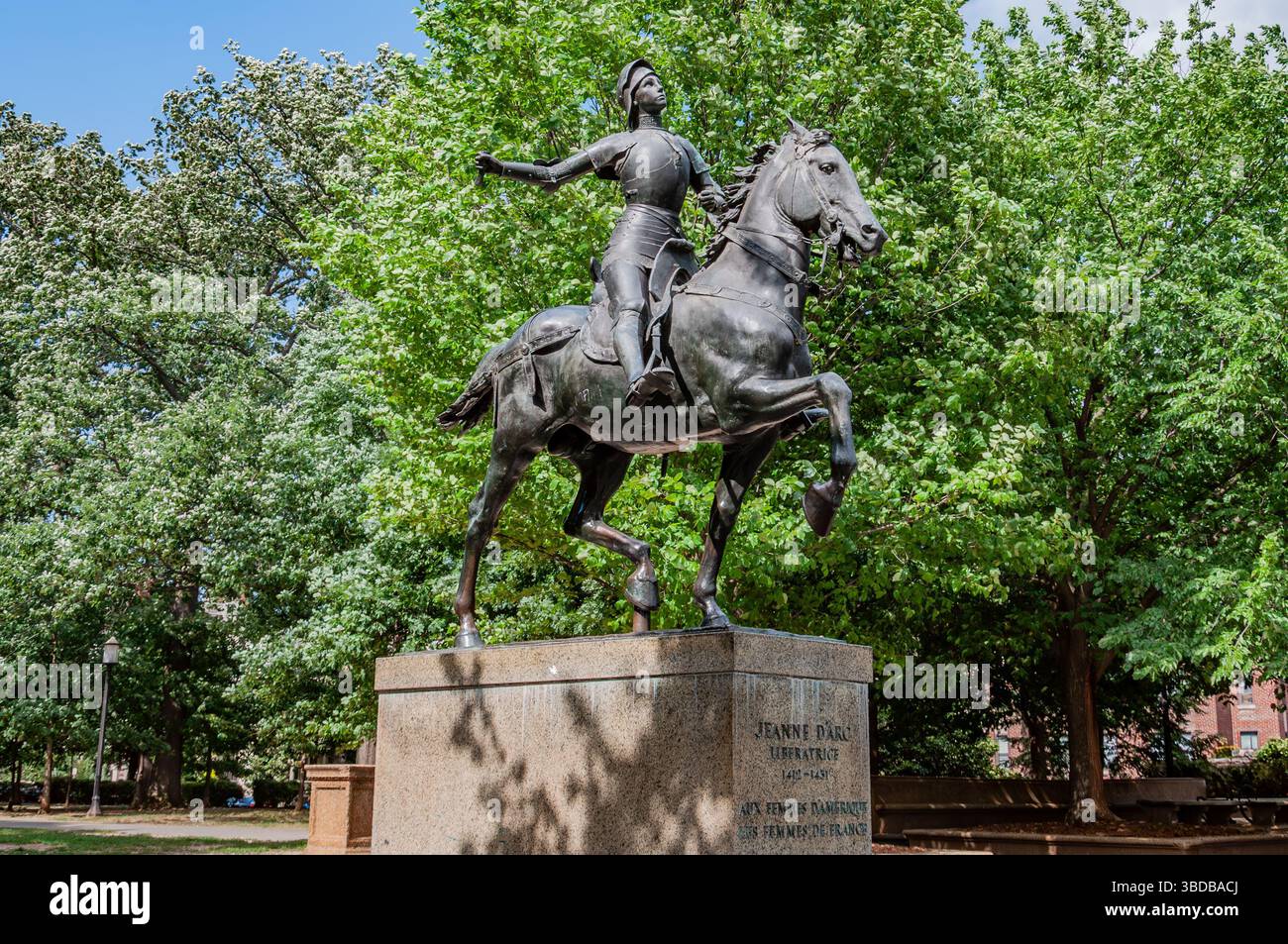 Die Reiterstatue von Joan of Arc, Meridian Hill Park Washington DC Stockfoto
