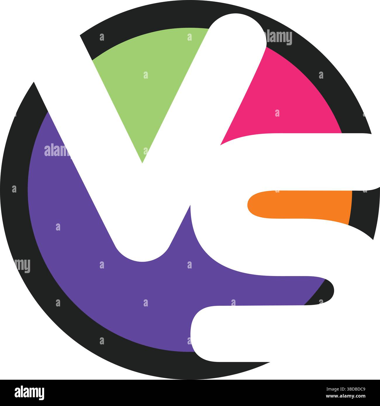 Abstrakte VS-Buchstaben, farbenfrohes geometrisches Logo Stock Vektor