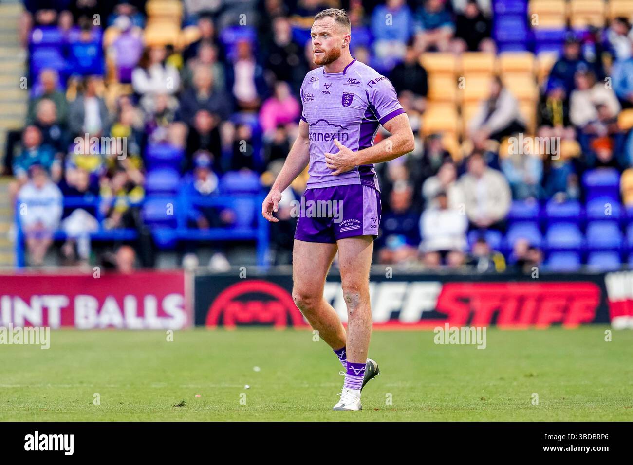 WARRINGTON, ENGLAND - 23. MAI: Joe Burgess während des Spiels der Betfred Super League zwischen Warrington Wolves und Hull KR im Halliwell Jones Stadium am 23. Mai 2025 in Warrington England. (Foto: James Giblin) Stockfoto