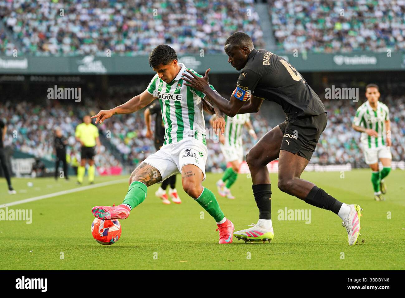 Cucho Hernandez (Real Betis) während des LaLiga-Spiels zwischen Real Betis und Valencia CF, am 23. Mai 2025 bei Benito Villamarin in Sevilla Stockfoto