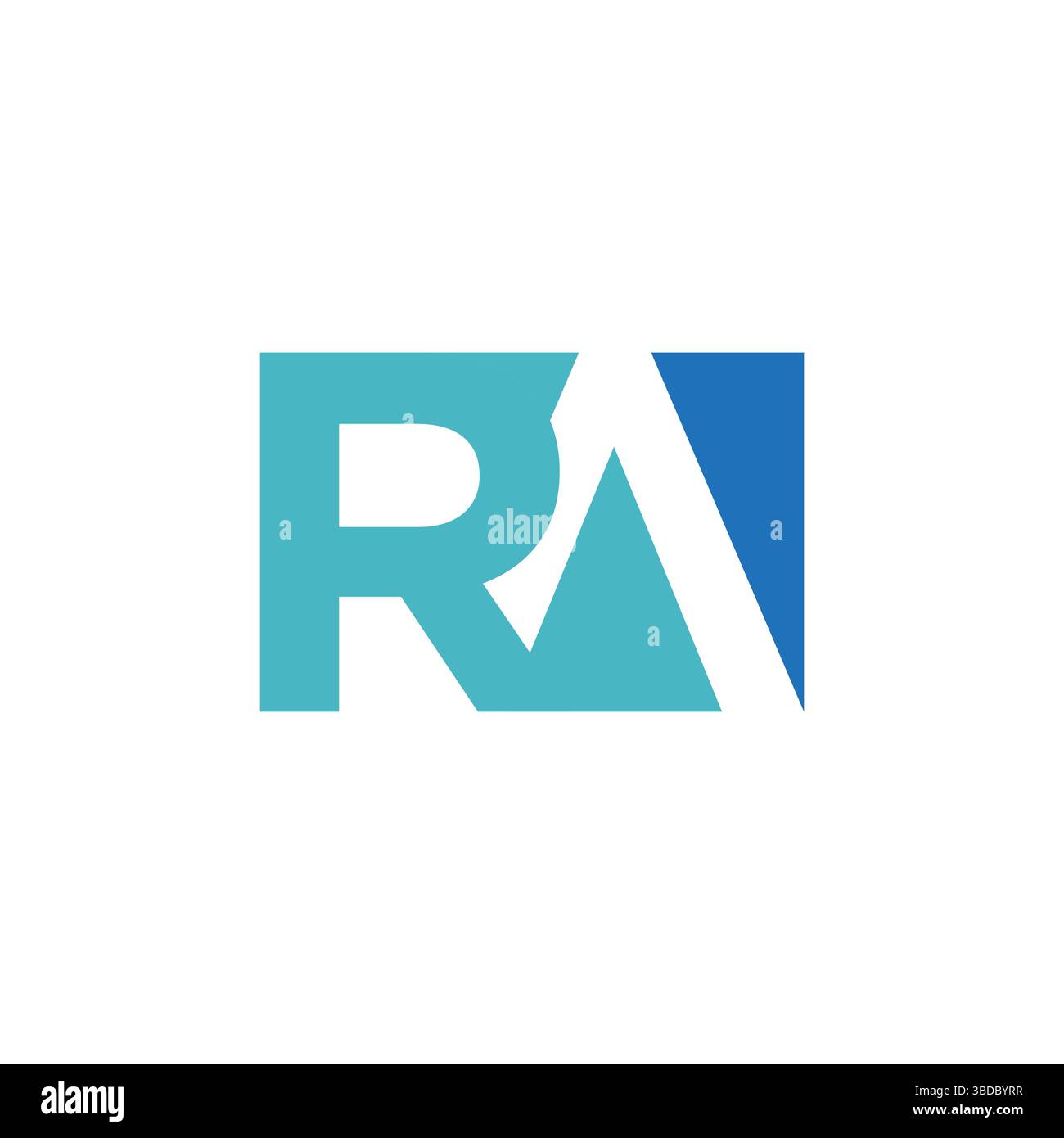 Der Buchstabe R und Ein negatives Logo mit Einem einfachen Vektorbild. Farbverlauf des Logos mit negativem Leerzeichen Stock Vektor