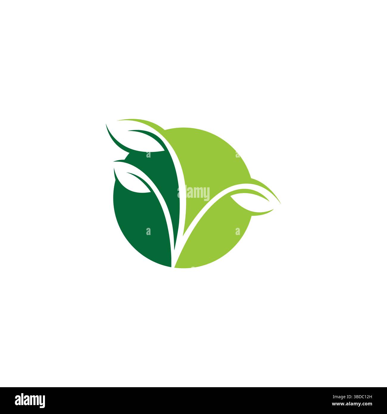 Logos der grünen Blattökologie Naturelementvektor. Blattgrünes Logo und Symbolvorlage Vektor Stock Vektor