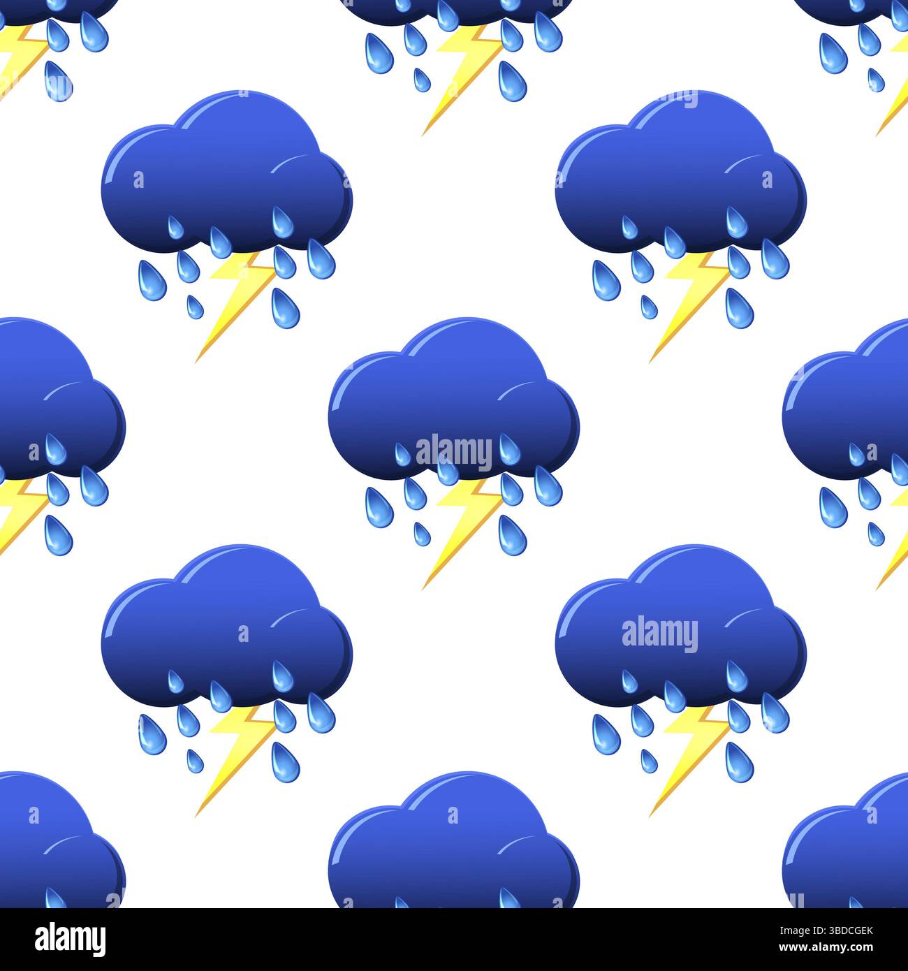 Ungewöhnliches nahtloses Muster mit Wettersymbolen. Abbildung Stockfoto