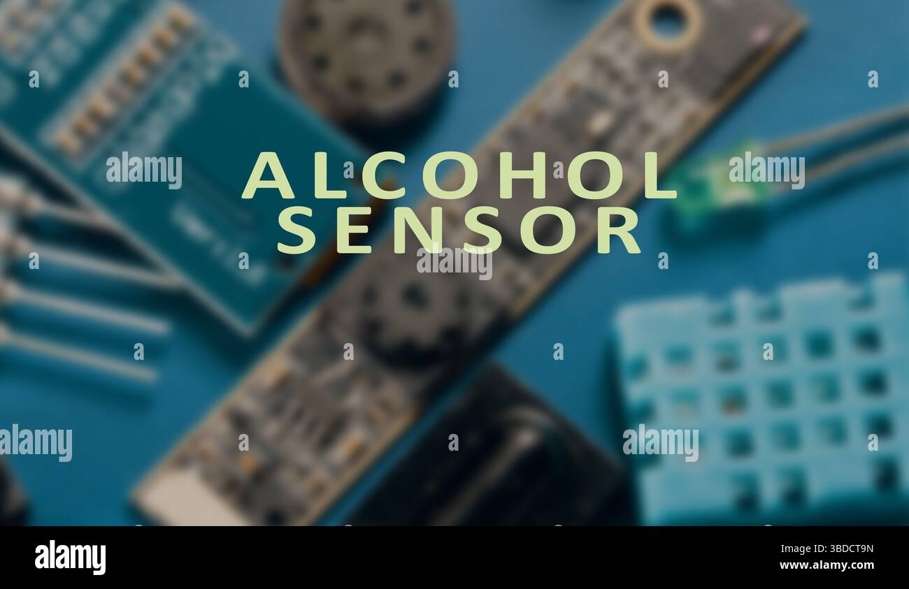 Alkoholsensor. Misst die Konzentration von Alkohol in der Luft, die häufig in Atemgeräten verwendet wird. Stockfoto
