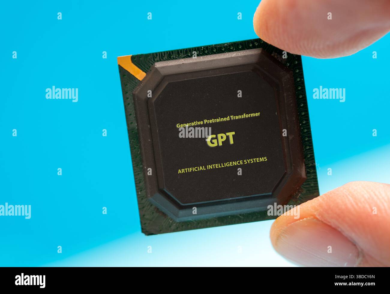 Generativer vortrainierter Transformator (GPT). Eine Art transformerbasiertes Sprachmodell, das menschenähnlichen Text generiert und auf einem großen Korpus von Textdaten trainiert wird, um verschiedene NLP-Aufgaben auszuführen. Stockfoto