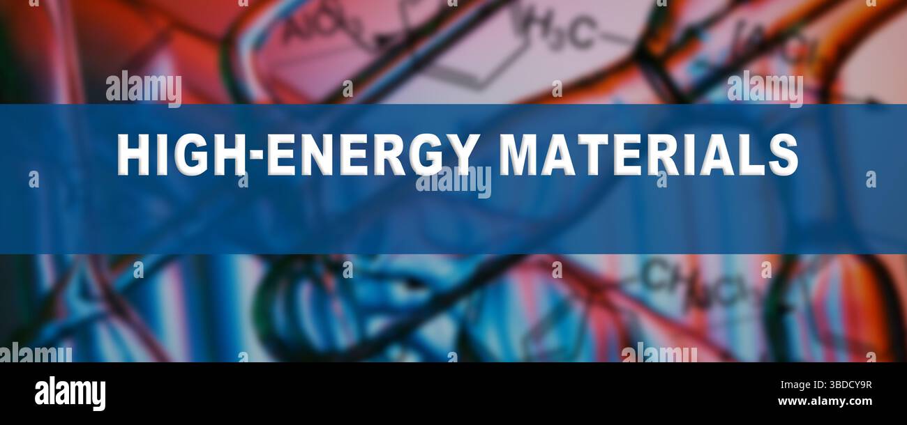 Energiereiche Materialien. Entwicklung von Materialien mit hoher Energiedichte für Anwendungen wie Treibstoffe, Sprengstoffe und Brennstoffzellen. Stockfoto