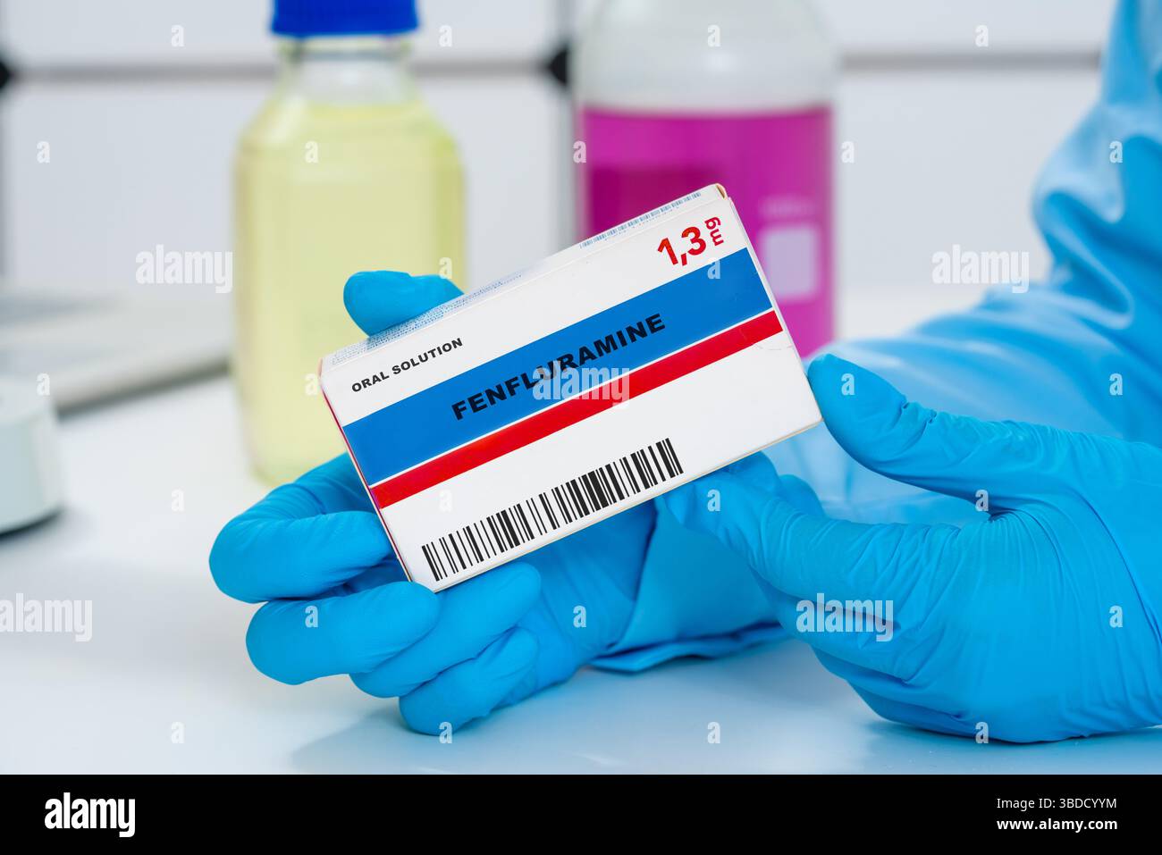 Fenfluraminmedikation. Antiepileptikum bei Krampfanfällen beim Dravet-Syndrom. Stockfoto