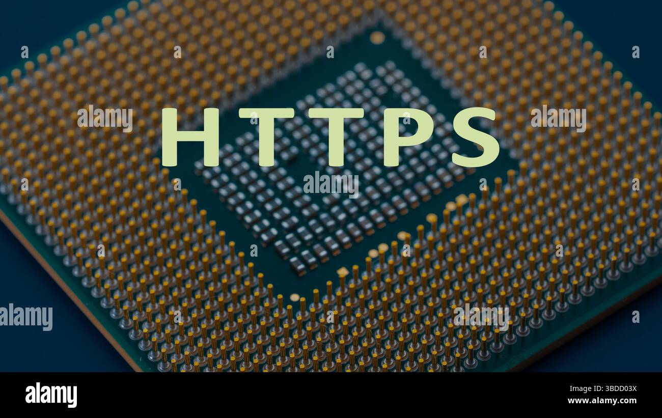 Hyper Text Transfer Protocol Secure (HTTPS). HTTPS ist die sichere Version von HTTP, die SSL-TLS verwendet, um Daten zu verschlüsseln, die zwischen einem Webserver und einem Browser ausgetauscht werden. Stockfoto