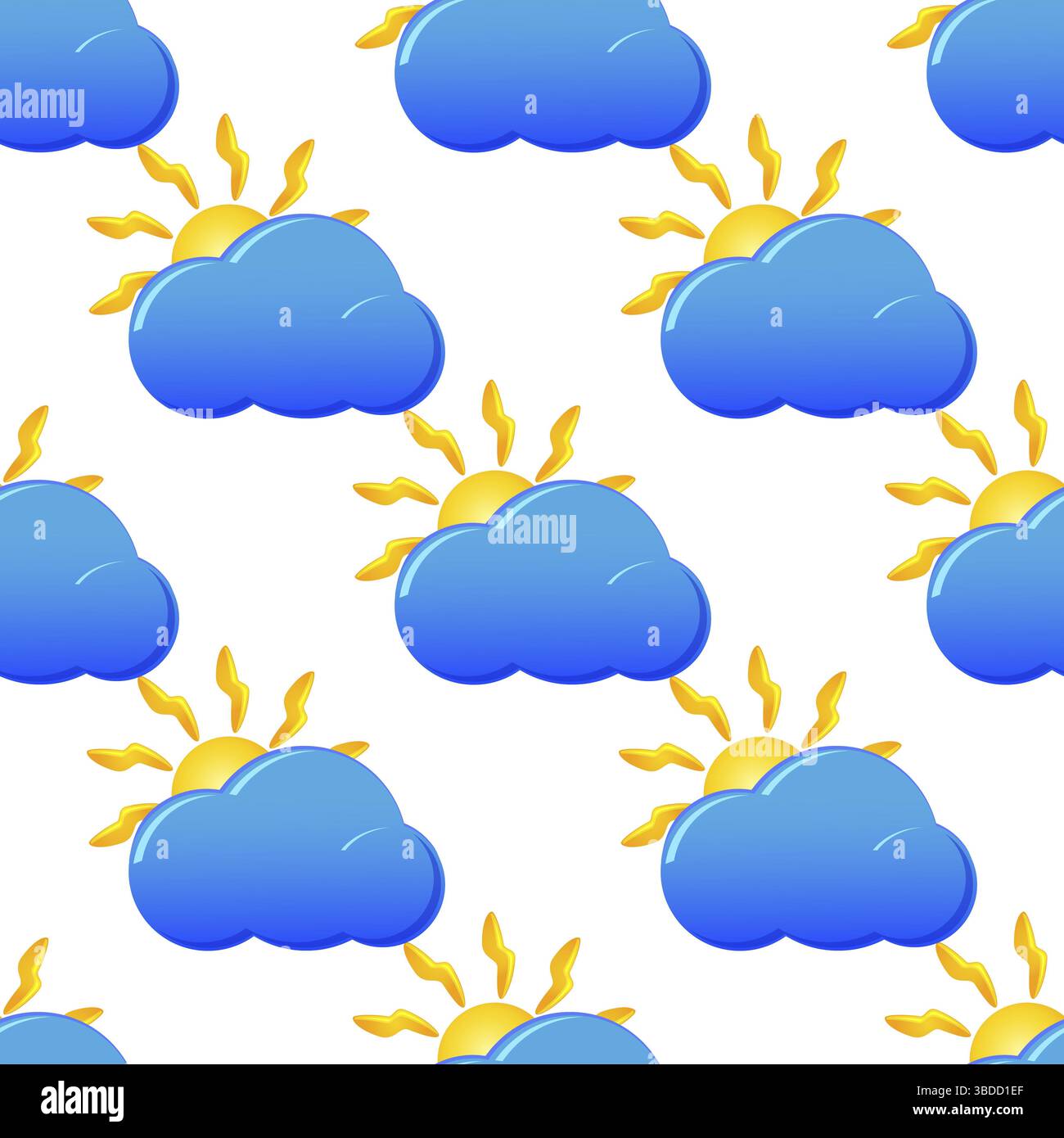 Ungewöhnliches nahtloses Muster mit Wettersymbolen. Abbildung Stockfoto