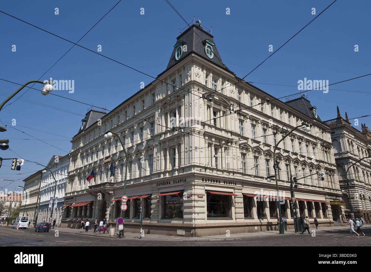 Cafe Slavia, Prag, Tschechische Republik Stockfoto