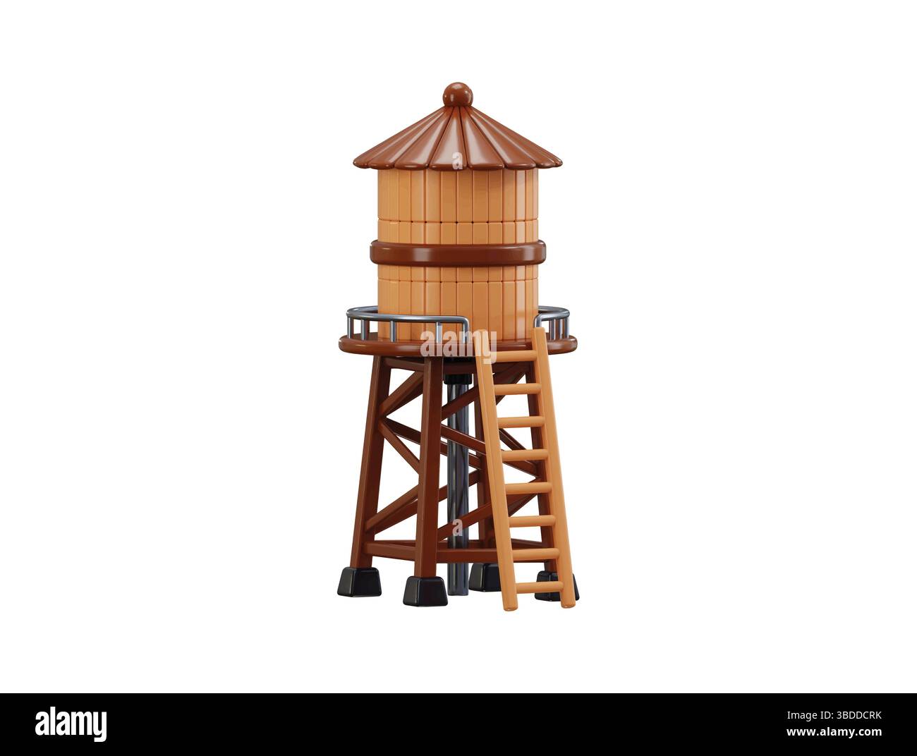 Wasserturm Icon 3D Rendern Konzept der 3D Wasserturm öffentliche Infrastruktur Icon Vektor Illustration Stock Vektor