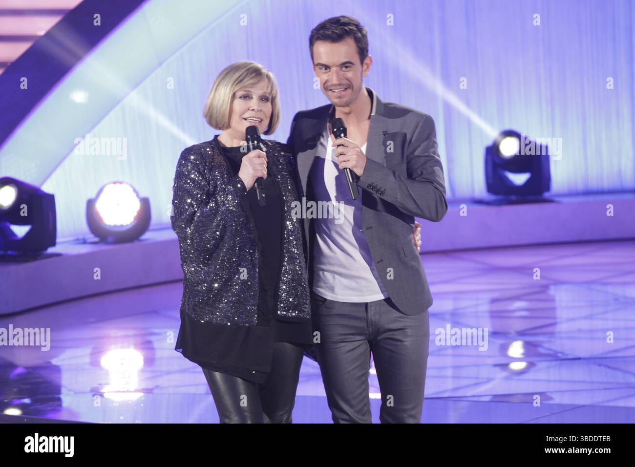Sängerin Mary Roos, Moderatorin Florian Silbereisen Stockfoto