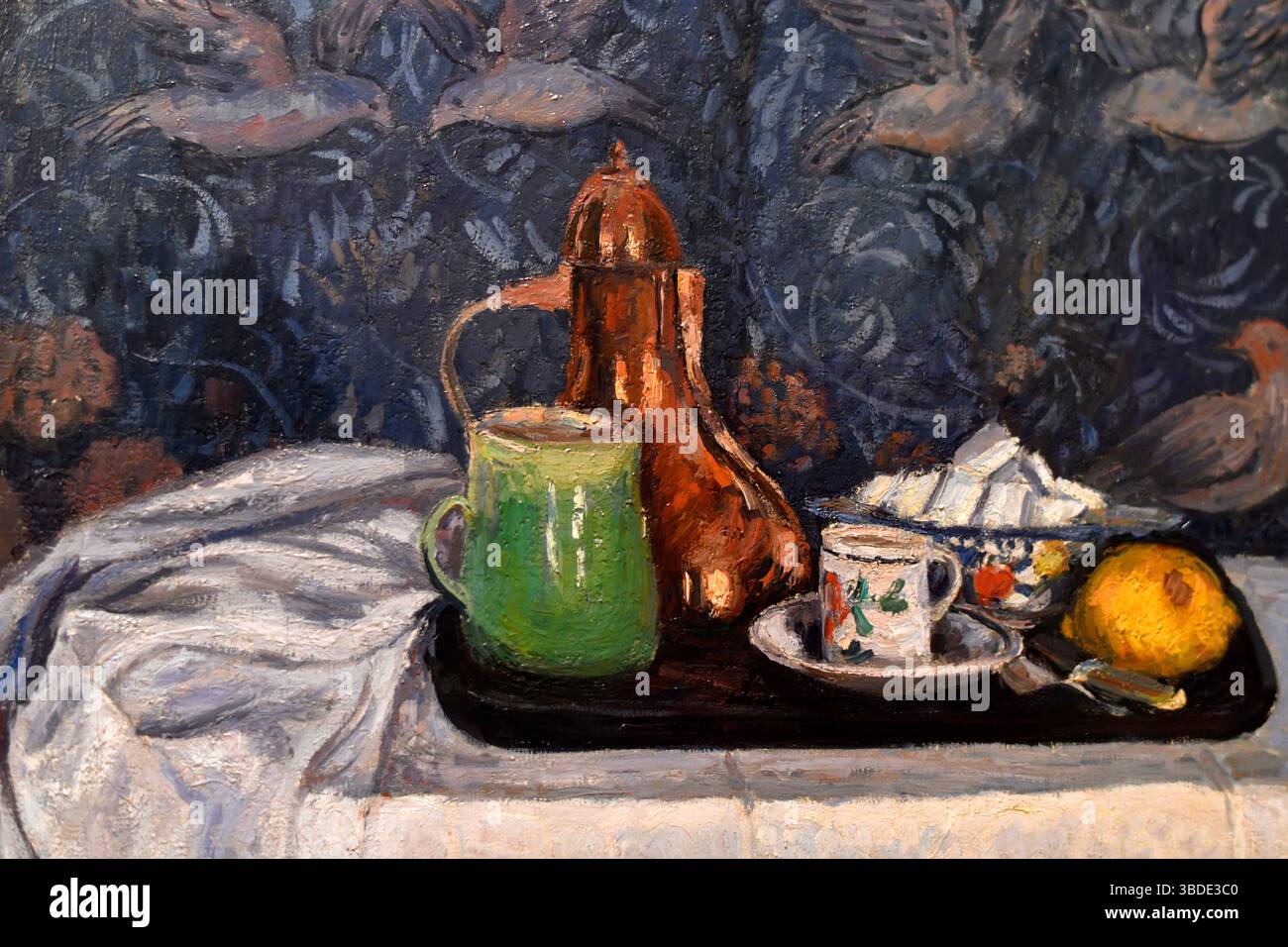 Stillleben mit einem Kaffeekanne, 1900, Öl auf Leinwand, von Camille Pissarro (1830-1903), Staatliches Eremitage Museum, St. Petersburg Russland, Europa Stockfoto