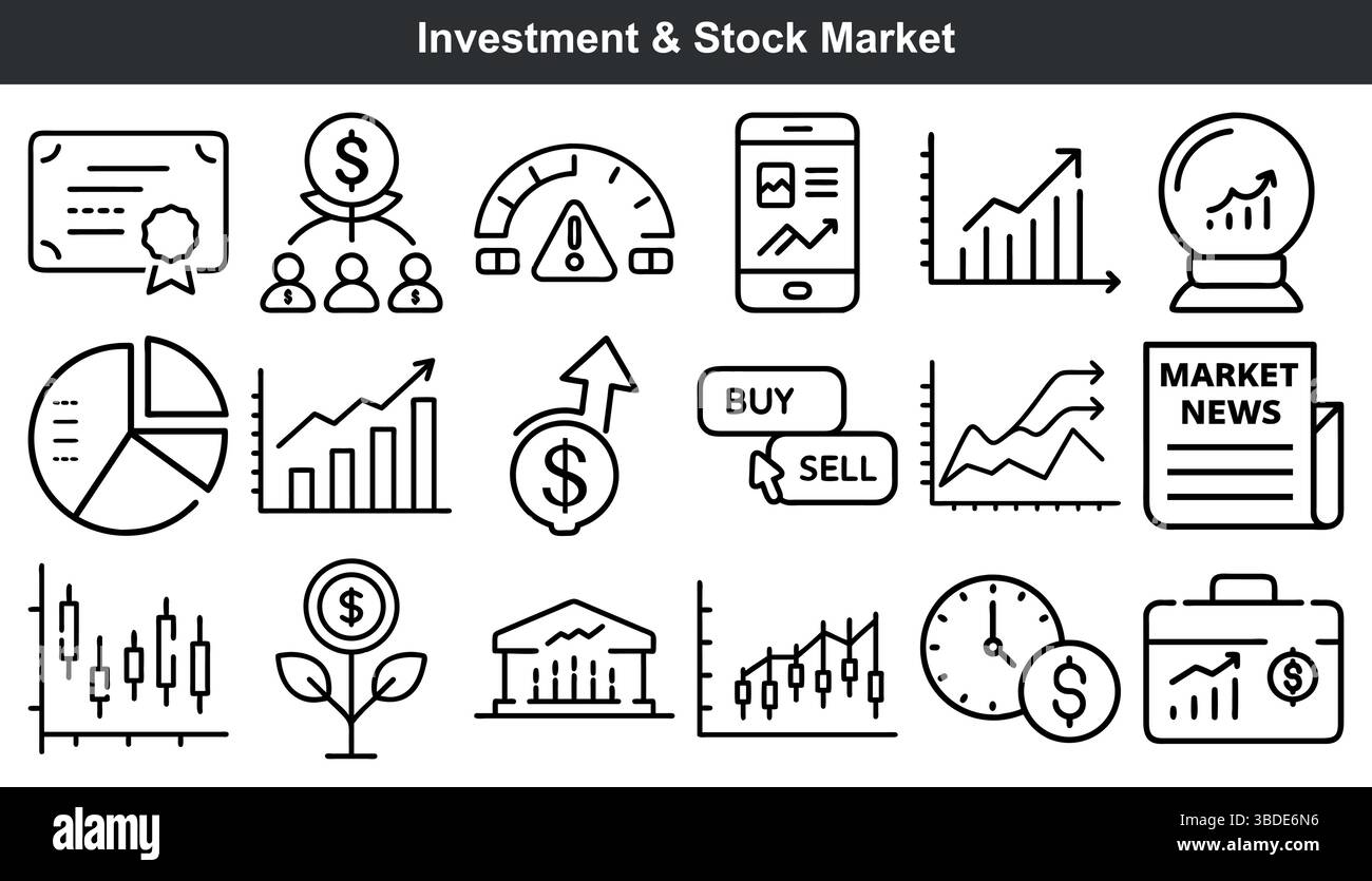 Finanzwachstumsdiagramme sind Symbole der Investmentbörse Stock Vektor