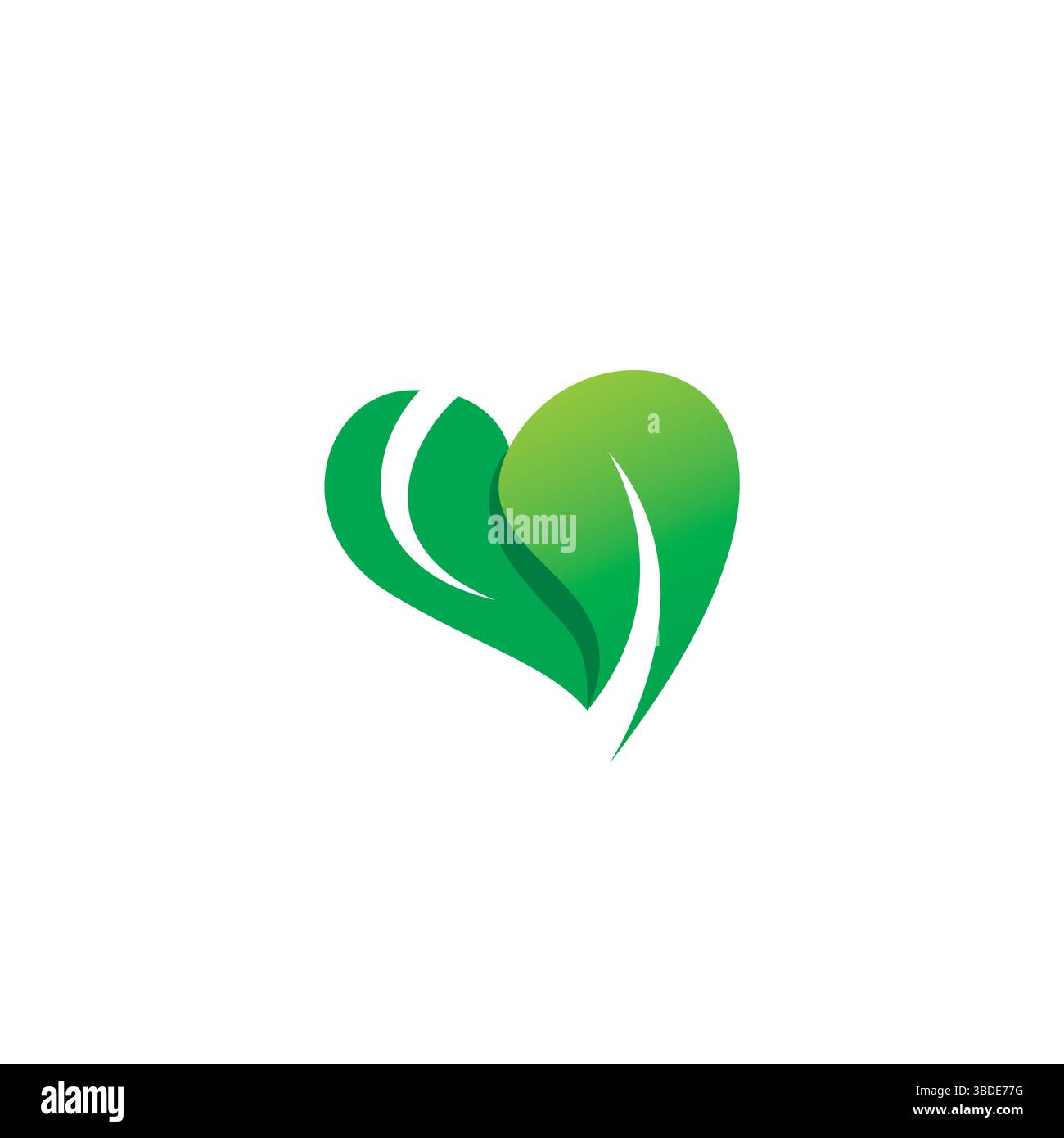 Design Mit Grünem Vektor-Logo In Herzform Stock Vektor