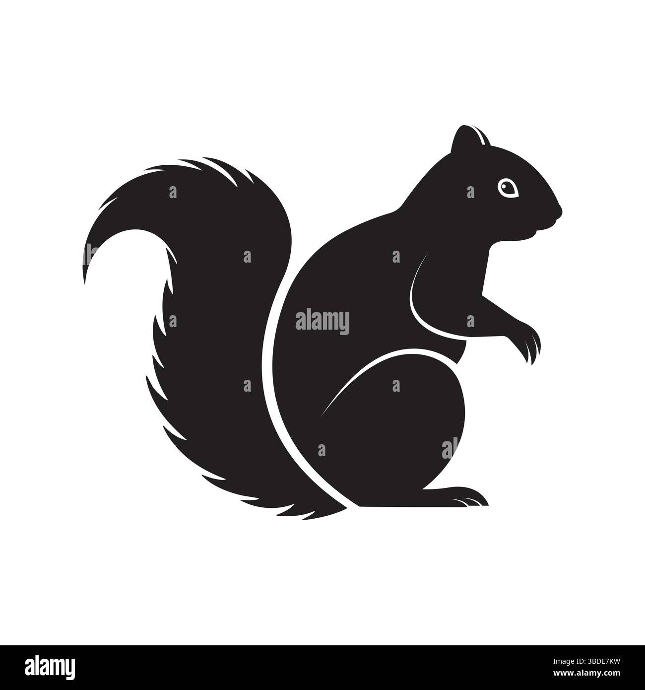 Schwarzes Eichhörnchen Silhouette Clipart Illustration Kategorie Stock Vektor