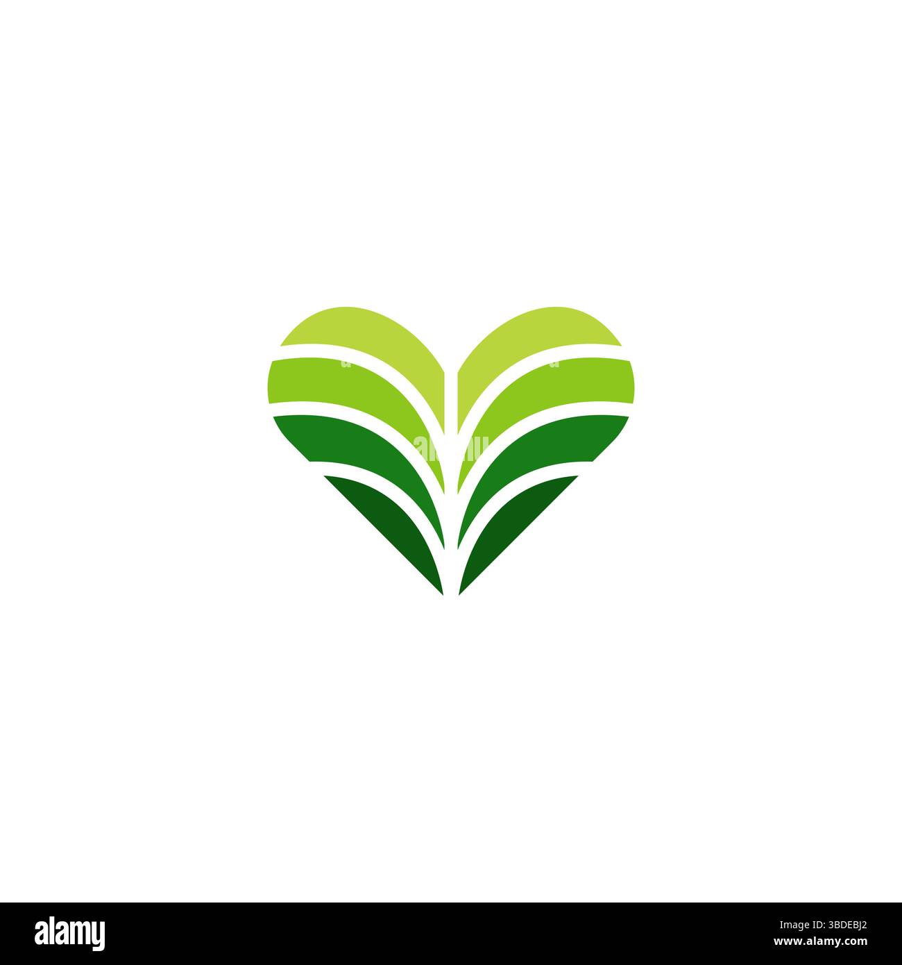 Love Organic Food Logo-Design. Herzblatt-Symbol Stock Vektor
