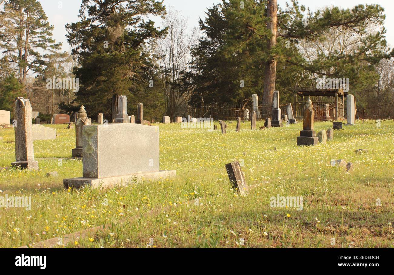 Historischer Old North Church Cemetery in Nacogdoches Texas Stockfoto