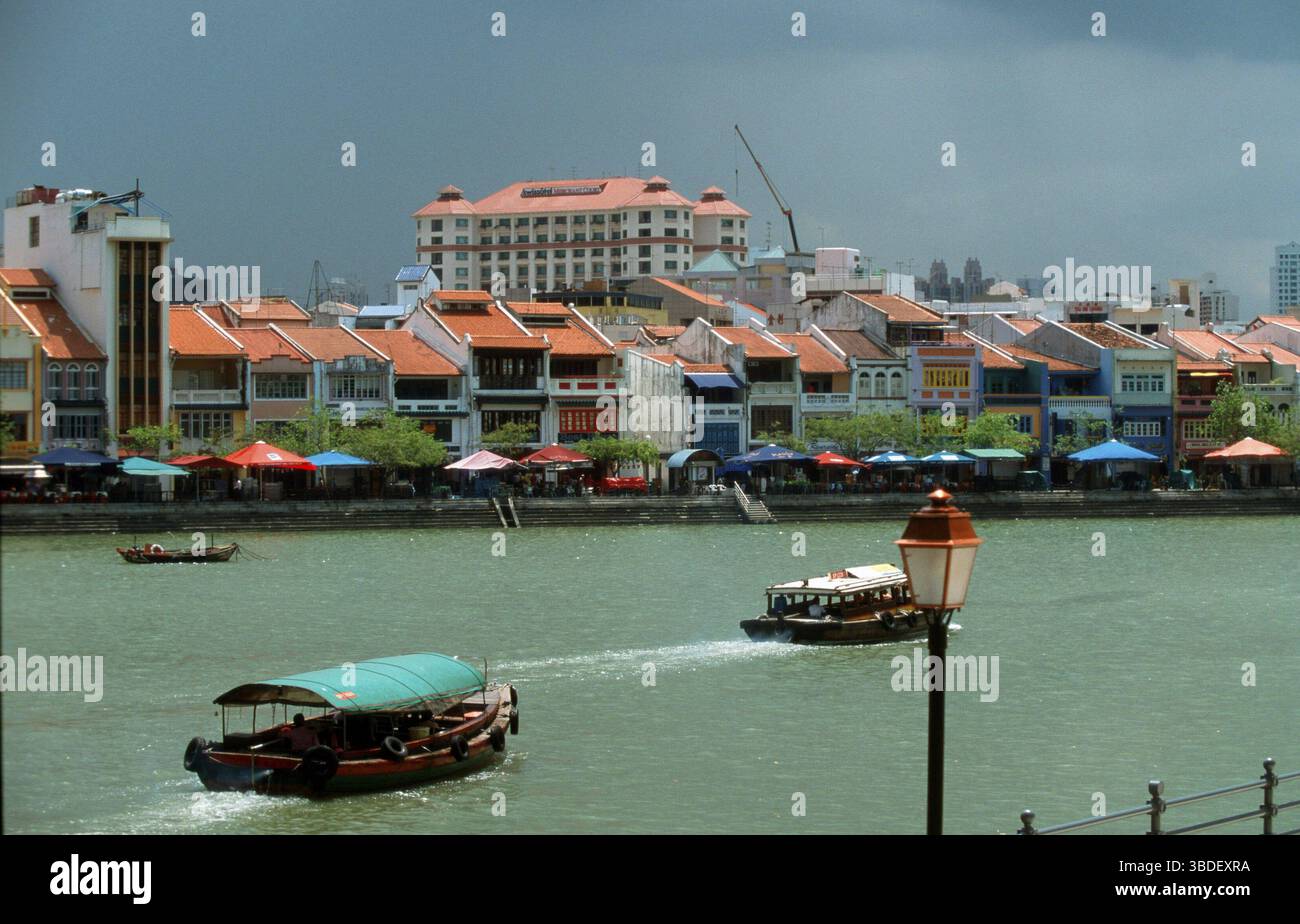 Junks, Boat Quai, Singapur, Junks, Boat Quay, Singapur, asien, Querformat, horizontal Stockfoto