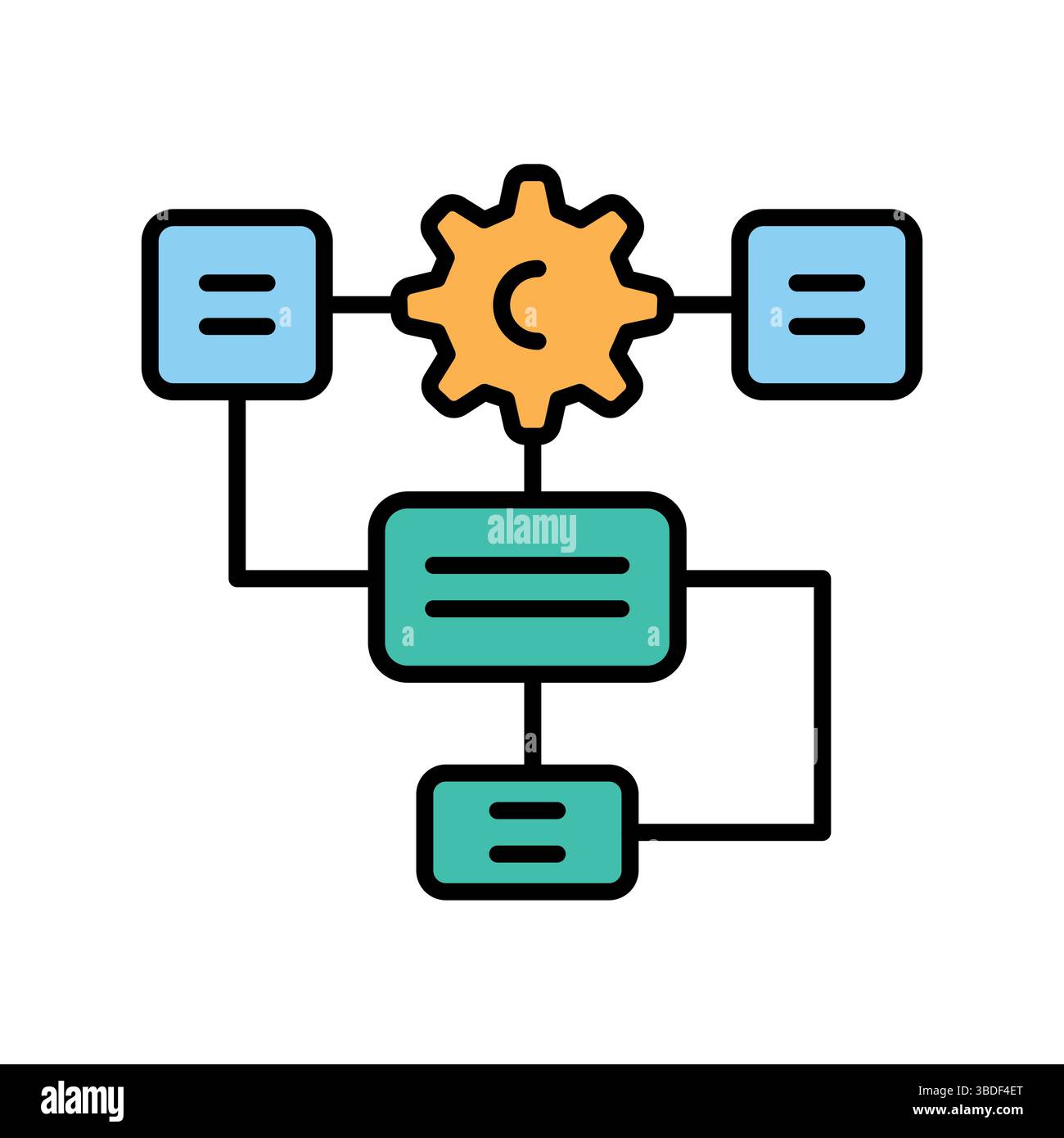 AI Healthcare Farb-Flachsymbol für Digital- und Druckprojekte. Minimale bereinigte Symbole für Apps und Websites. Moderne, einfache Symbole für UI UX und Branding Stock Vektor
