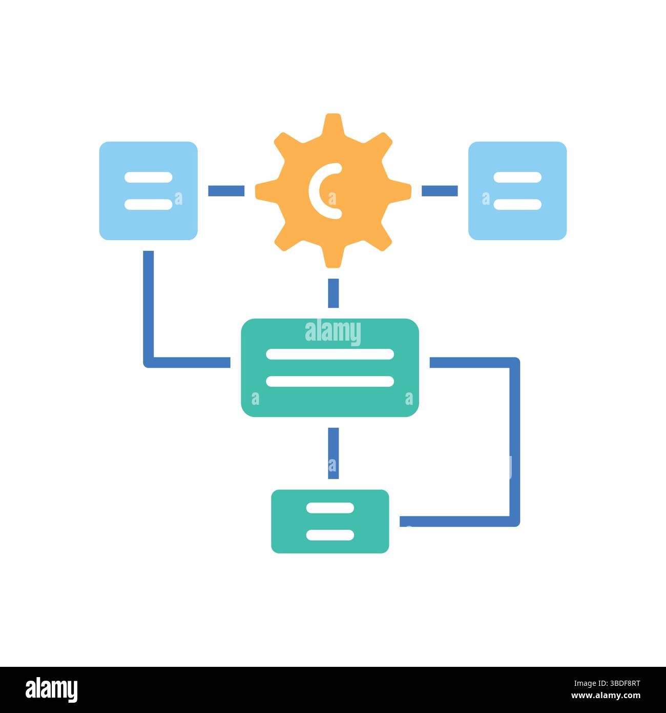 AI Healthcare Farb-Flachsymbol für Digital- und Druckprojekte. Minimale bereinigte Symbole für Apps und Websites. Moderne, einfache Symbole für UI UX und Branding Stock Vektor