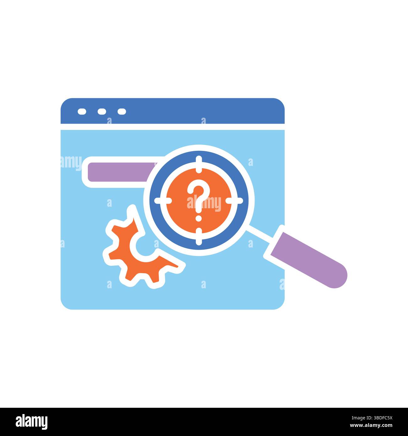 Besseres Farb-Flachbild-Symbol für digitale und gedruckte Projekte in der Suchmaschine. Minimale bereinigte Symbole für Apps und Websites. Moderne, einfache Symbole für UI UX und BH Stock Vektor