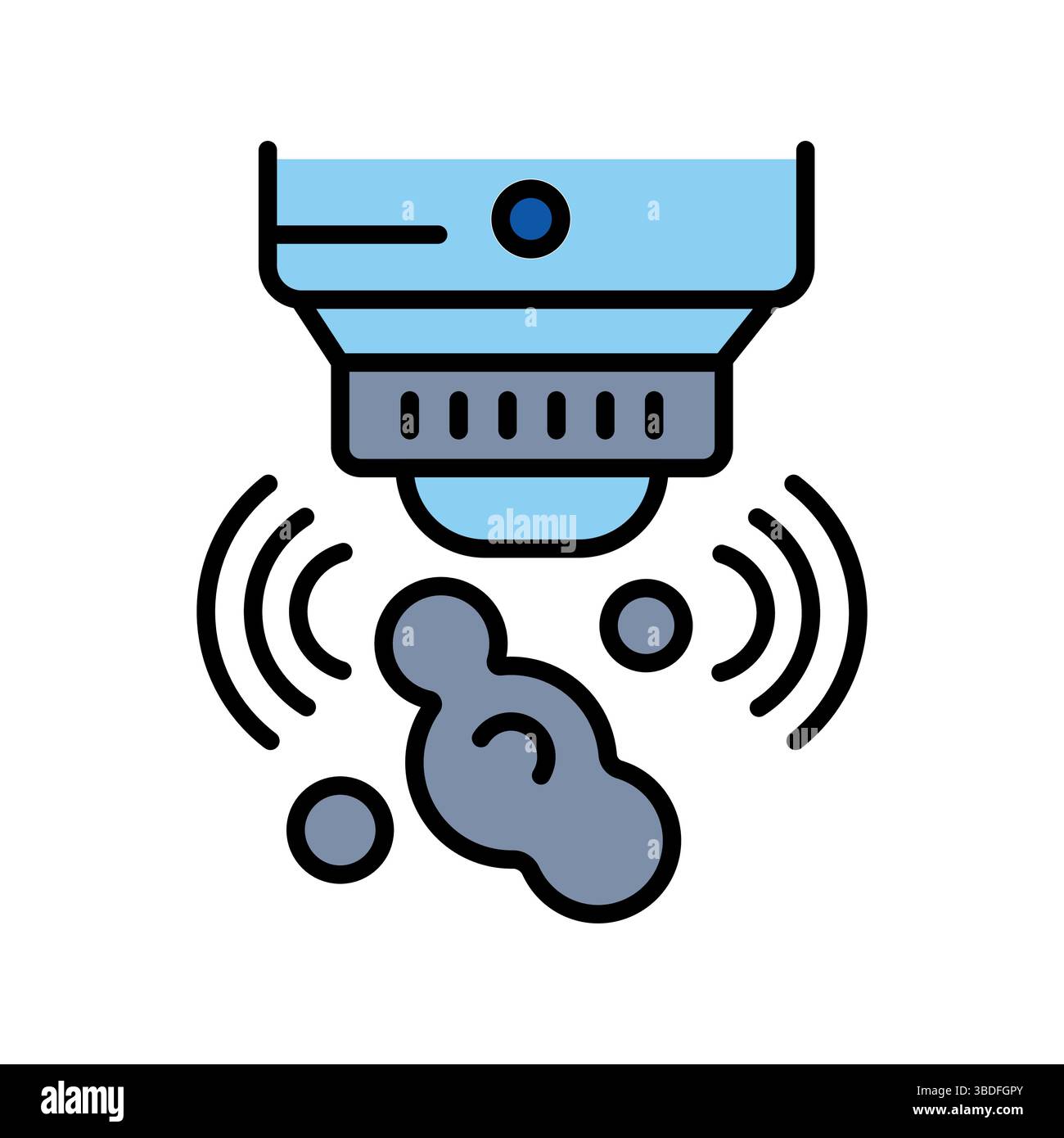 Flaches Farbsymbol für Gassensoren für Digital- und Druckprojekte. Minimale bereinigte Symbole für Apps und Websites. Moderne, einfache Symbole für UI UX und Branding Stock Vektor