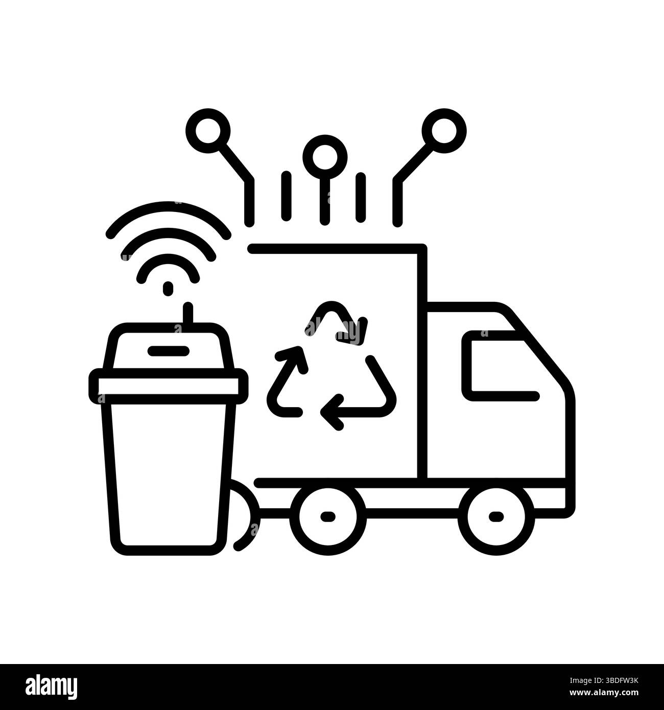 Symbol für die Leitungslinie des Sicherheitsmanagements in der Stadt. Vektorisoliertes Element. Bearbeitbare Kontur. Stock Vektor