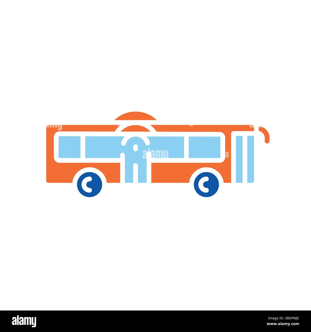 Entwicklung autonome öffentliche Verkehrsmittel Farb-Flachsymbol. Vektorisoliertes Element. Bearbeitbare Kontur. Stock Vektor