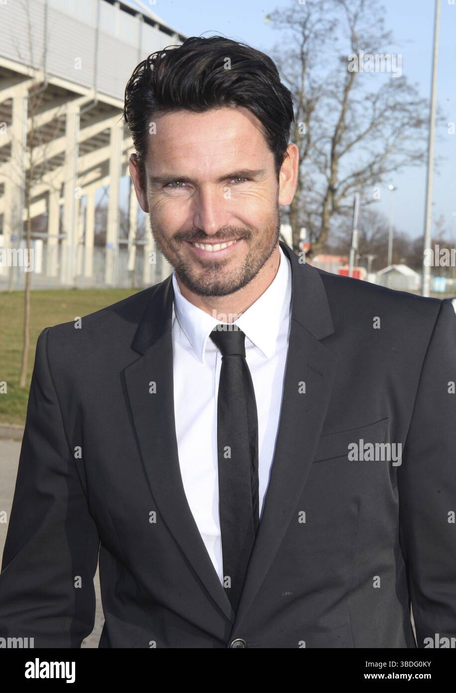 Fernsehdarsteller u Teilnehmer RTL-Fernsehshow der Bachelor 2013 Jan Kralitschka am 8.3.14 Magdeburg, TV-Schauspieler und Teilnehmer der RTL-Fernsehshow de Stockfoto