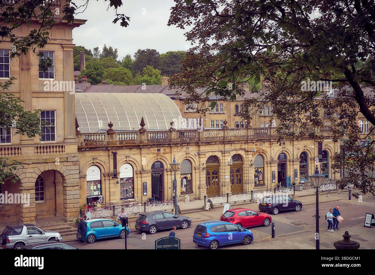 Alte Bäder im Stadtzentrum von Buxton Stockfoto