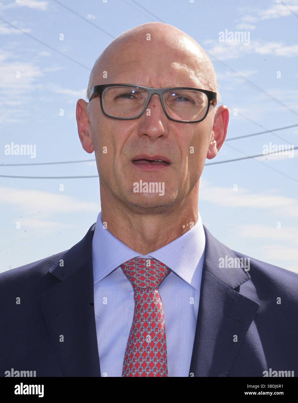 Timotheus Hoettges deutscher Manager und CEO der Deutschen Telekom AG bei der Eröffnung des neuen T-System Datenzentrums in Biere am 03.07.2014 Stockfoto