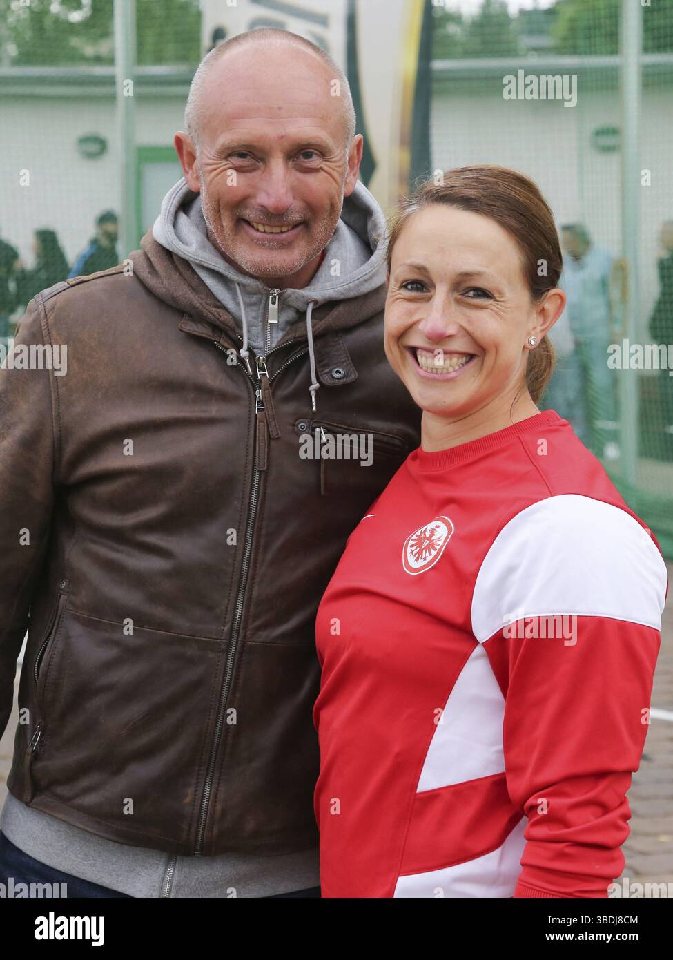 Hammerwerferin Kathrin Klaas (LG Eintracht Frankfurt) mit Trainer Helge Zoellkau beim 13. Schönebeck Solecup 2018 Stockfoto
