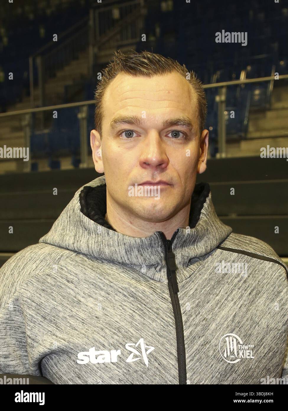 Christian Zeitz (THW Kiel) nach dem DKB Handball-Bundesliga-Spiel 2016-2017 zwischen dem SC Magdeburg und dem THW Kiel Stockfoto
