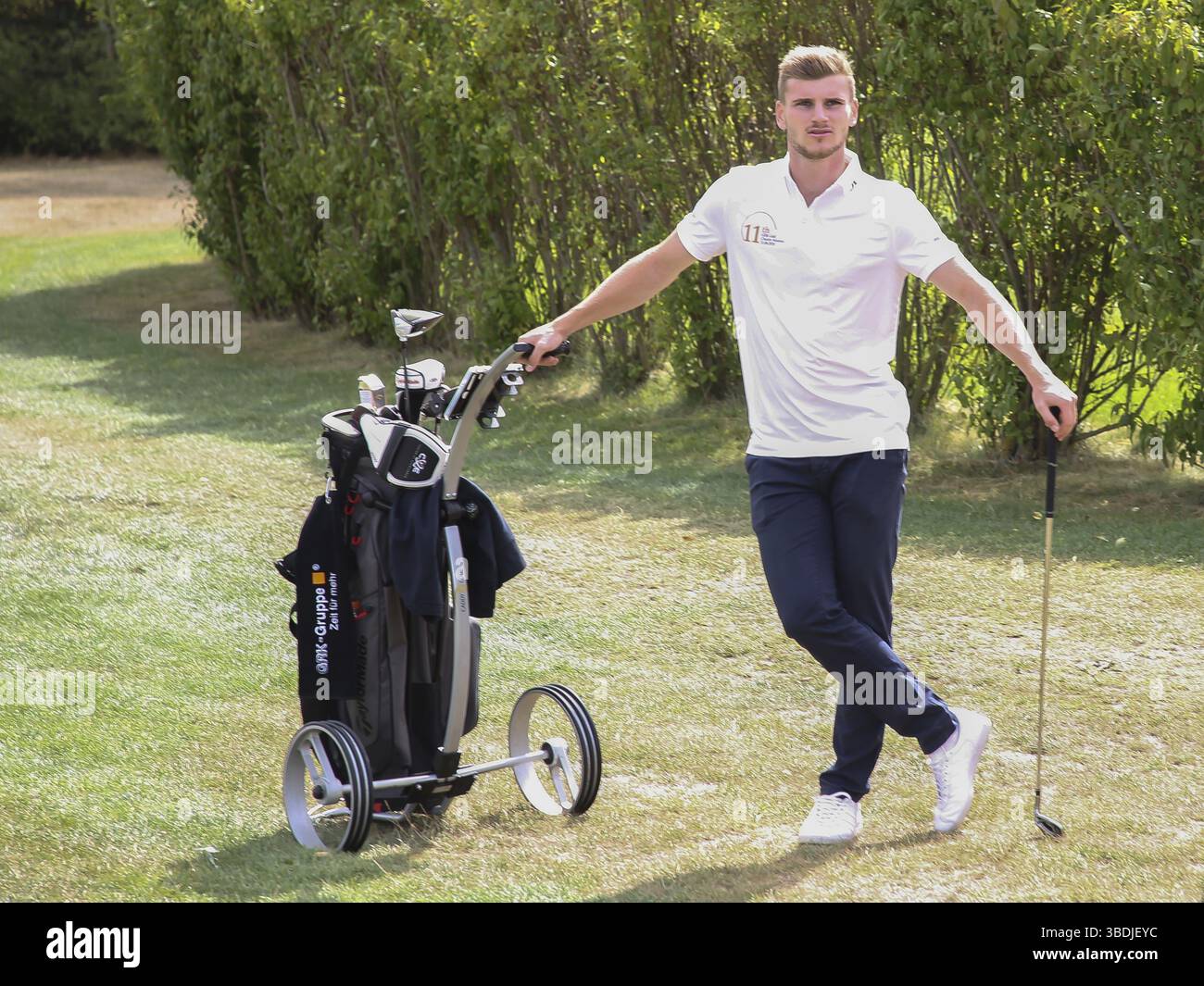 Der deutsche Fußballspieler Timo Werner vom RB Leipzig beim 11. GRK Golf Charity Masters Leipzig 2018, der deutsche Fußballspieler Timo Werner vom RB Leipzig Stockfoto