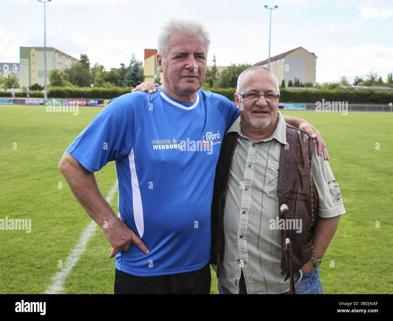 DDR-Nationalspieler und -Legenden Wolfgang Seguin und Wolfgang Steinbach 1. FC Magdeburg Stockfoto